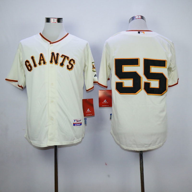 Men San Francisco Giants #55 Lincecum Cream MLB Jerseys